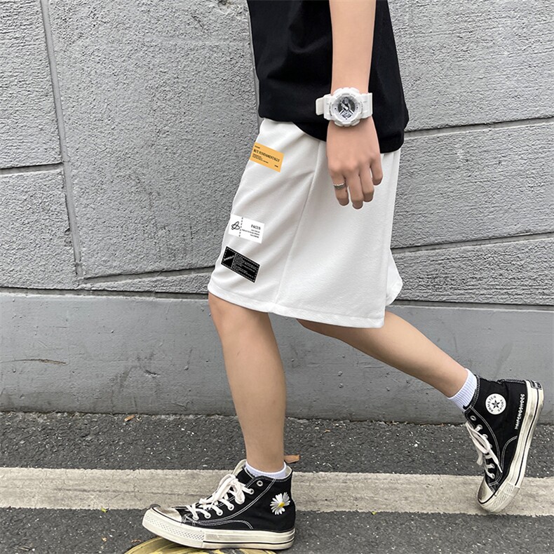 MK37118-P15冰丝短裤男士大码宽松休闲五分裤男运动中裤港风,男装休闲裤,电商A040