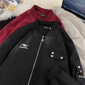 A880-P50 高街ins潮牌情侣棒球服秋季新款飞行员机能风夹克外套男图片
