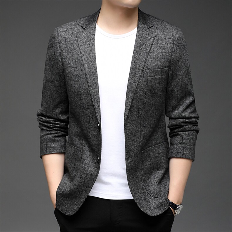 秋季男装商务休闲西服中年纯色单西外套上衣宽松外套HB21827-P165,男装西服,电商B212（原钱塘6029）