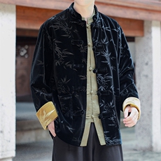 秋冬新款男士大码风新中式丝绒压花外套夹克JK9913-P115-控188，男装夹克，电商A021