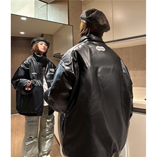 2025新款美式PU皮棉衣冬季加厚棉服潮牌机车外套insD233P100，男装棉衣，电商A335-1（原A458）