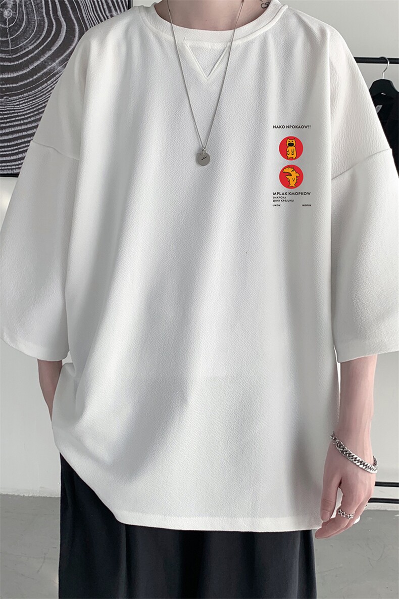 Q11093-P30春夏季七分袖t恤男大码五分袖男短袖中袖,男装T恤,电商A040