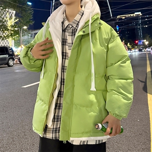 新款男冬季假两件连帽加厚港风棉服棉衣M062-P70控158图片
