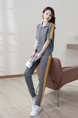 运动休闲套装女夏季2023新款高级感时尚洋气短袖小个子修身两件套，女装套装/套裙，梦依杭