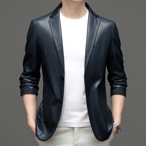 CLK88222男装皮衣西装外套商务休闲精品男士单西主推图片