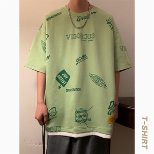 冰氧仿短袖港风暖光夏季休闲百搭趣味印花男上衣TC3156-P25控48图片