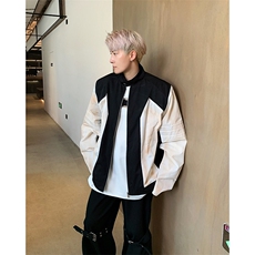 美式复古潮牌撞色拼接情侣棒球服男休闲宽松外套春秋JK85577-p68，女装职业装，星座1008