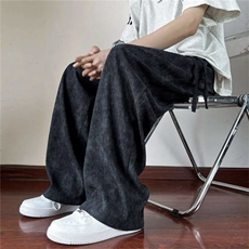 网图扎染树皮皱休闲裤男女同款直筒垂感阔腿长裤K2641-P40，男装休闲裤，星座1213