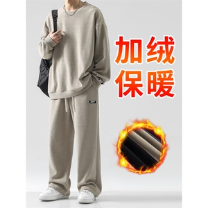 新款秋季条绒圆领外套休闲运动套装TZ811常规特批98加绒特批118图片