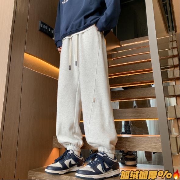 松弛感运动裤子男春秋季2025年新款美式高街宽松束脚哈伦休闲卫裤图片