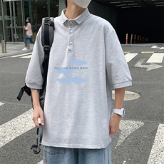 PL57143-P35翻领短袖polo衫男大码胖子半袖t恤男有领保罗衫模特，男装Polo衫，电商A040