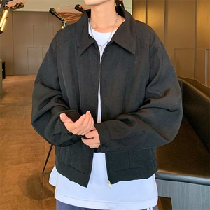 秋季美式复古翻领西装外套男潮牌简约高级感宽松休闲夹克 JW214图片