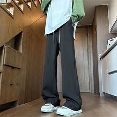 白灰色美式弯刀卫裤男秋季重磅垂感直筒裤子cleanfit休闲运动长裤，男装休闲裤，电商A309