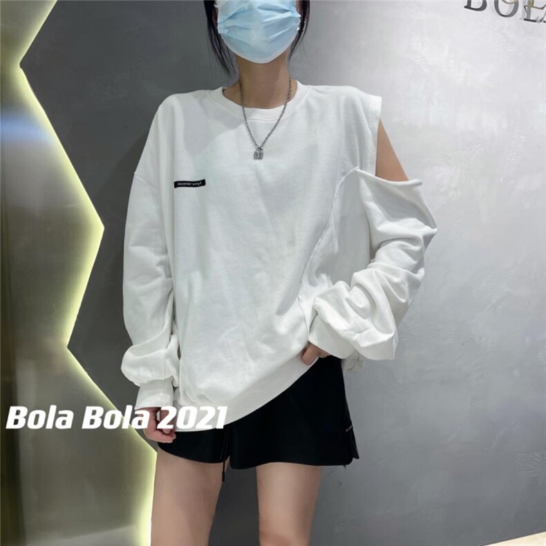 漏肩卫衣.潮，女装卫衣/绒衫，菠拉菠拉