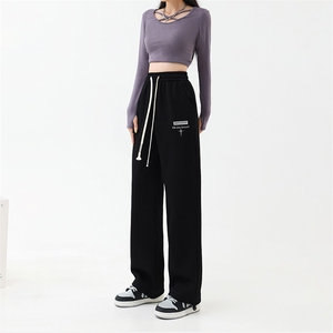 KP756 P45美式潮流休闲裤男港风宽松直筒拖地裤束脚裤卫裤图片