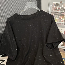 满天星夏季男士短袖宽松休闲薄款港风潮流落肩半袖T恤ST281-P32，男装T恤，星座412-2