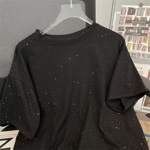 满天星夏季男士短袖宽松休闲薄款港风潮流落肩半袖T恤ST281-P32图片