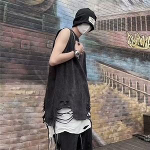 无袖背心男士夏季潮牌健身运动坎肩衣服打底T恤T5035P36