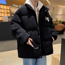 F34-P82冬季灯芯绒立领加厚棉衣男潮牌宽松羽绒棉服保暖棉袄，男装棉衣，星座512-6