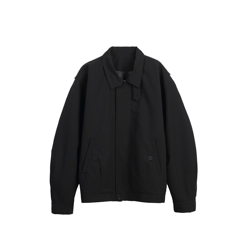 C316HXD10P98春装新款设计感纯色夹克黑色短款外套，男装夹克，电商C316