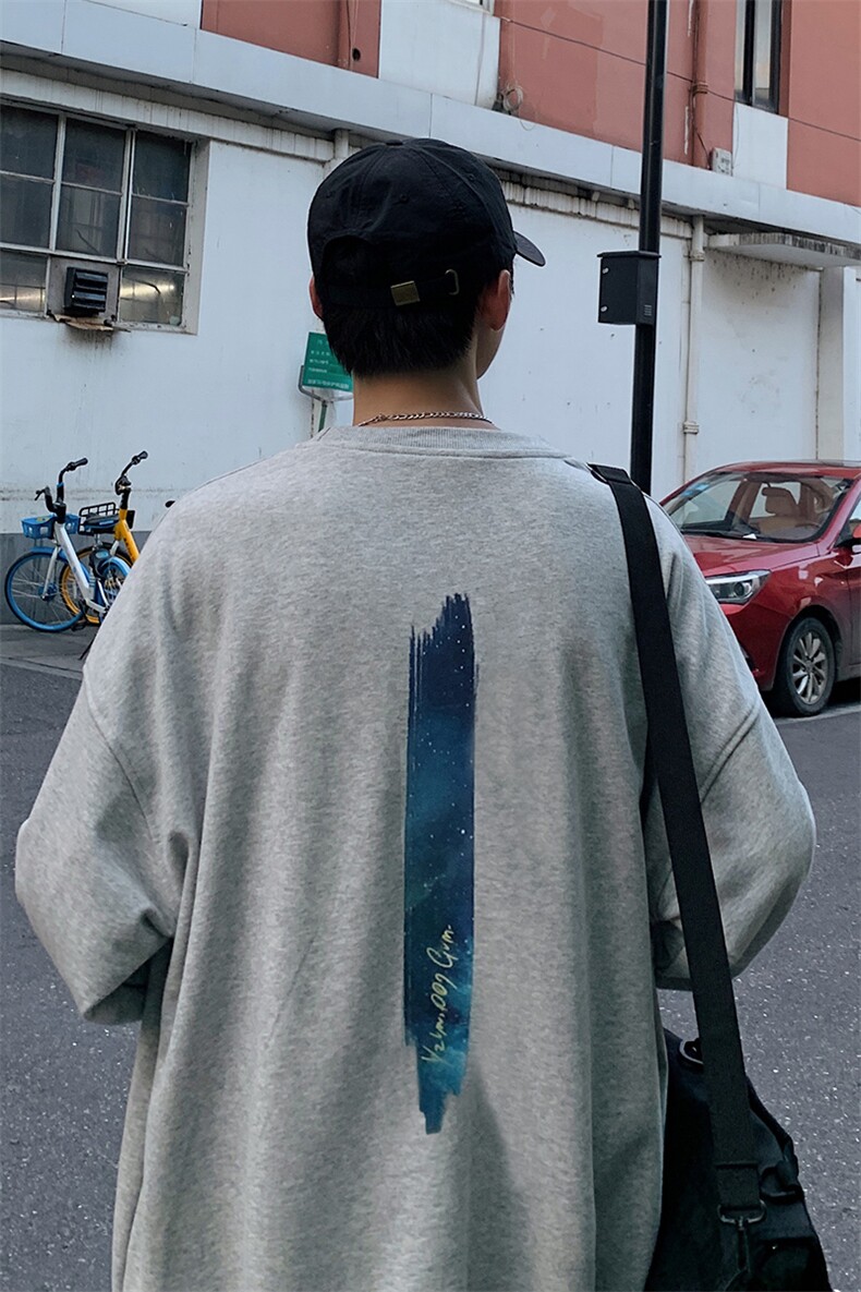 港风中性情侣大码休闲运动套头卫衣男外套7666P25,男装卫衣,星座227-7