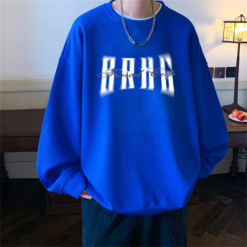 23/秋季华夫格圆领卫衣男装港风长袖t恤WF3151-P30控48,男装卫衣,电商B370