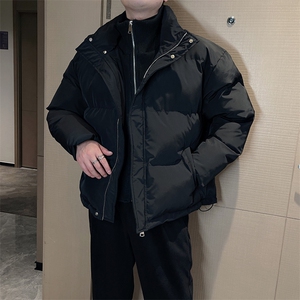 冬季新款立领假两件棉服男加厚保暖潮流棉衣痞帅M117-P160控190图片