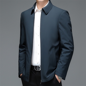 冬季新款男士翻领商务休闲羽绒服中年男装白鸭绒加厚保暖外套图片
