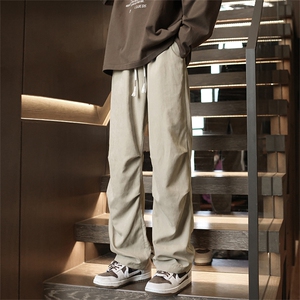 Q2121-TP25控价38秋季新品百搭桃皮绒裤ins潮直筒宽松休闲裤子男图片