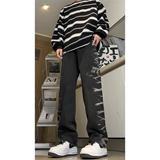 欧美hiphop直筒牛仔裤美式复古阔腿裤垂坠感xz310a-4-nz15，男装牛仔裤，星座310A-4