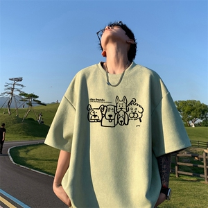 量大优  供视频  重磅麂皮绒短袖T恤男 JPDX232-特P19图片