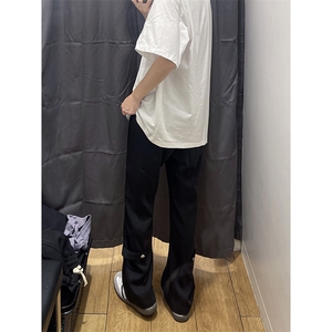 美式高街 hiphop冰丝微喇弯刀休闲西裤裤货号K2427P55图片