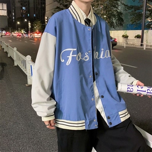 男夹克青少年立领长袖单排扣潮夹克G05P45图片