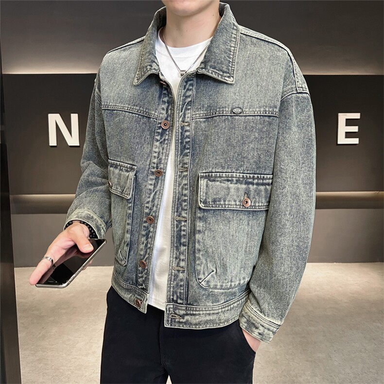 店主风2025秋季新款牛仔夹克男水洗品质宽松外套B317-JK813-P125,男装夹克,电商B317