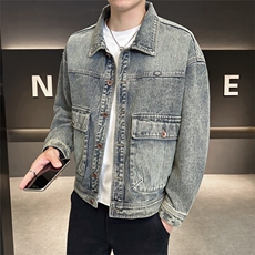 店主风2025秋季新款牛仔夹克男水洗品质宽松外套B317-JK813-P125，男装夹克，电商B317