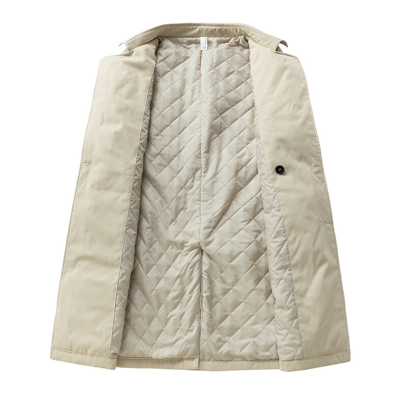 夹棉加厚中长款风衣韩版腰带双排扣大衣外套，男装风衣，星座1206（原A206）