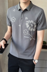 男装Polo衫翻领短袖印花透气2025新款短袖t恤C317-1855-P55，男装T恤，电商C317