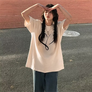 黑色短袖女t恤2025春夏季新款落肩设计感小众宽松百搭甜辣上衣服图片