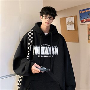 抖音供货、复合360克现货字母印花连帽卫衣宽松 D223A-WY2213-P50图片