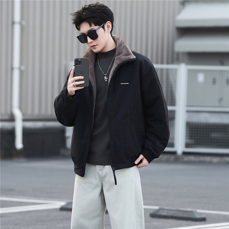 M-3XLB3539899P178黑2025新款男士冬季双面可穿座山雕棉服男,男装棉衣,电商B353