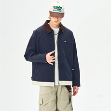 美式工装夹克春季复古潮流外套休闲机车翻领棒球服JK3503P85，男装夹克，星座309（原A406）