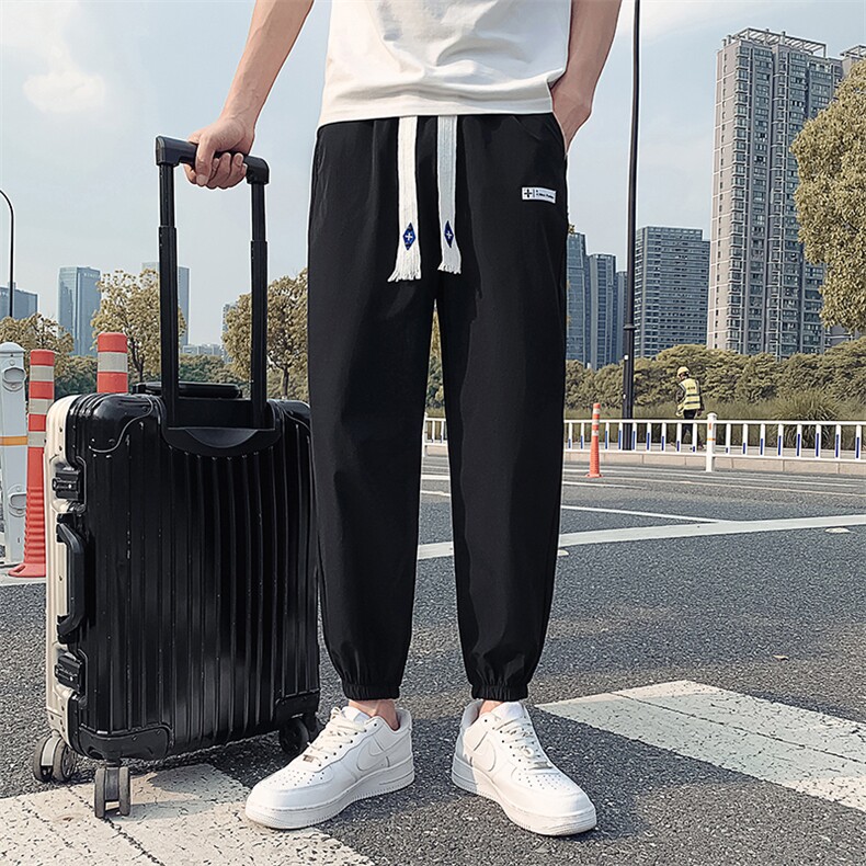 夏季速干运动裤社会小伙痞帅束脚裤休闲九分裤 K2048/P50/控78图片