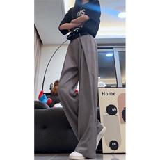 26新款工字褶A字西裤直筒阔腿垂感休闲长裤子潮504-K888-P55控78，男装西裤，星座504