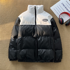 pu皮拼接面包服棉服情侣冬季加厚棉衣加厚外套MY266-P115控158图片