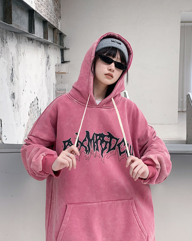 22新款秋复古美式水洗做旧宽松连帽男女中性卫衣301B-JB7886-P68,男装卫衣,星座301B