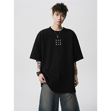 现货-原创-金属铆钉装饰短袖小众T恤美式宽松1016-1T342P32K59，男装T恤，星座1016-1（原电商B408-1）
