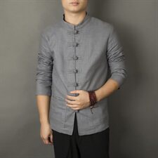 春秋装唐装汉服棉麻外套青年复古亚麻夹克男钱塘6005-6082-P90，男装夹克，星座1112-5（原712-5）