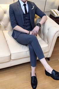 夏季薄款礼服西装三件套 男装西服套装1012-W8013-P255图片