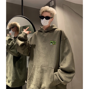 抖音得物供货提供视频 秋冬重磅美式麂皮绒连帽卫衣 JLM41图片