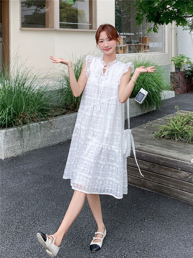 现货新款重工艺蕾丝女甜美减龄韩版送包包连衣裙A2602-P165-K258,女装连衣裙,美静678